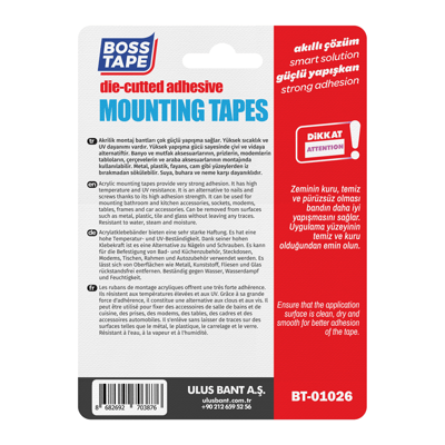 BOSS TAPE MONTAJ BANDI HAZIR EBAT 25x30 MM 12 ADET BT-01026