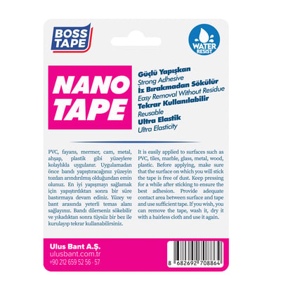 BOSS TAPE NANO BANT-MAGIC TAPE 19 MM x 2M PEMBE BLS. BT-01033