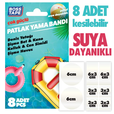 BOSS TAPE ÖZEL BANT ÇOK GÜÇLÜ PATLAK YAMA BANDI 6x3 CM 8 PARÇA BT-02024