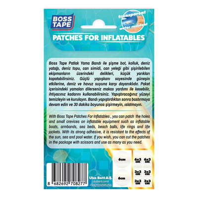 BOSS TAPE ÖZEL BANT ÇOK GÜÇLÜ PATLAK YAMA BANDI 6x3 CM 8 PARÇA BT-02024