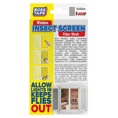BOSS TAPE SİNEKLİK TEK KANAT 75x125 CM BEYAZ BT-04001