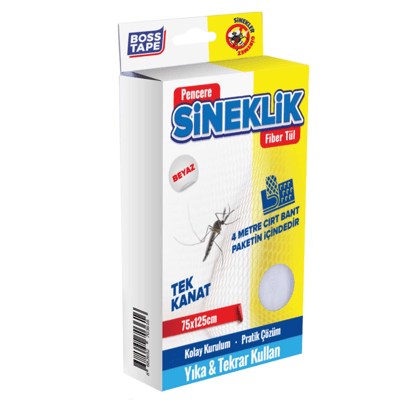 BOSS TAPE SİNEKLİK TEK KANAT 75x125 CM BEYAZ BT-04001
