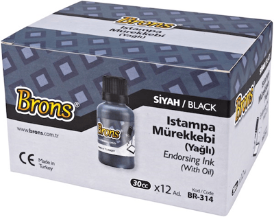 BRONS ISTAMPA MÜREKKEBİ  30 CC SİYAH BR-314