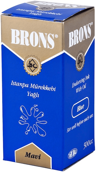 BRONS ISTAMPA MÜREKKEBİ 500 CC MAVİ BR-321