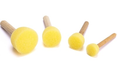 Brons Süngerli Tampon Fırça Seti - 4'Lü Paket (Br-676)