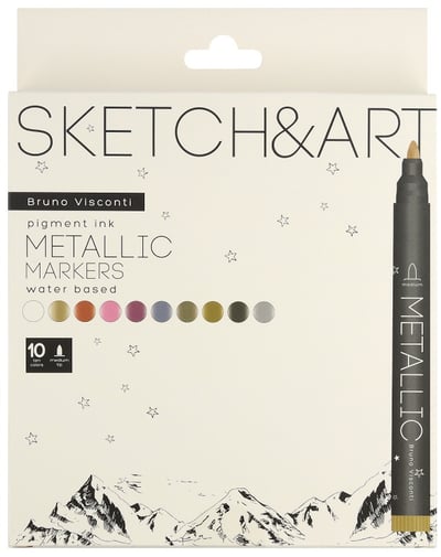 BRUNO VISCONTI METALİK MARKER SKETCH & ART 10 RENK 22-0097