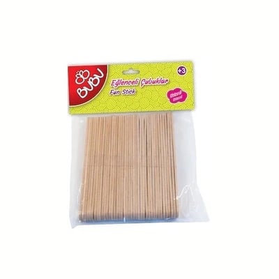 Bu-Bu Eğlenceli Çubuklar Natürel (11.5X1 Cm - 40'Lı Paket)