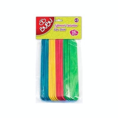 Bu-Bu Eğlenceli Çubuklar Renkli (15X1,8 Cm - 40'Lı Paket)