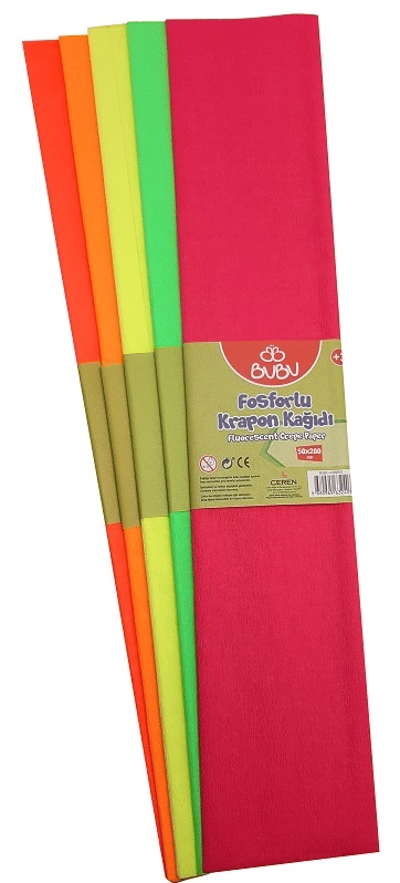 BU-BU KREPON KAĞIDI FOSFORLU 5 Lİ KR0003