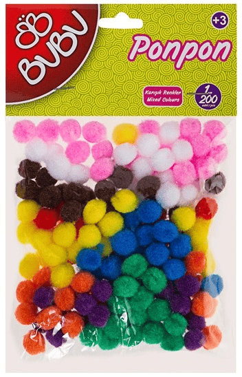 BU-BU PONPON 1CM 200LÜ KAR. BUBU00108