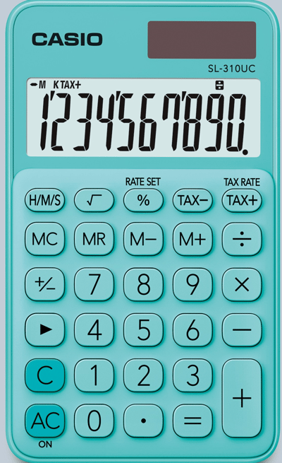 CASIO HESAP MAKİNESİ CEP TİPİ SL-310UC-GN-N-DC 10 HANE