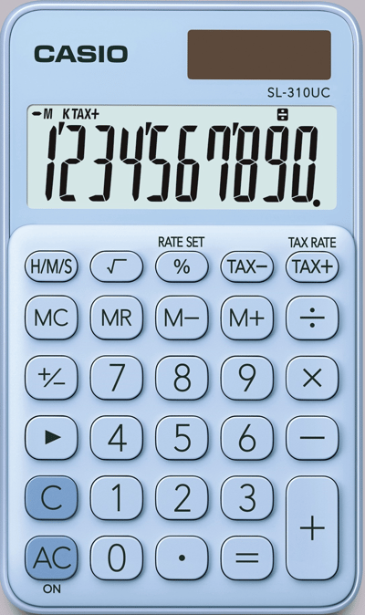 CASIO HESAP MAKİNESİ CEP TİPİ SL-310UC-LB-N-DC 10 HANE