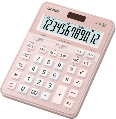 CASIO HESAP MAKİNESİ MASAÜSTÜ DS-2B 12 HANE PEMBE