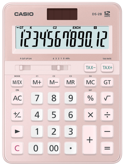 CASIO HESAP MAKİNESİ MASAÜSTÜ DS-2B 12 HANE PEMBE