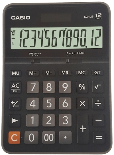CASIO HESAP MAKİNESİ MASAÜSTÜ DX-12B-BK 12 HANE