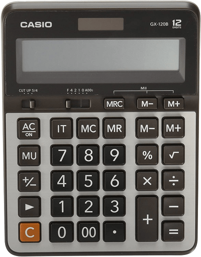 CASIO HESAP MAKİNESİ MASAÜSTÜ GX-120B 12 HANE