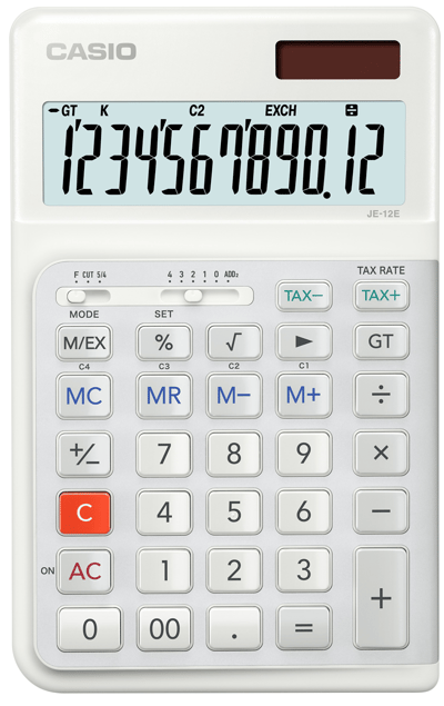 CASIO HESAP MAKİNESİ MASAÜSTÜ JE-12E-WE-W-DP
