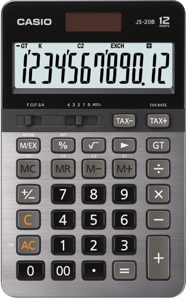 CASIO HESAP MAKİNESİ MASAÜSTÜ JS-20B-W-DP 12 HANE