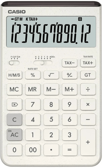 CASIO HESAP MAKİNESİ MASAÜSTÜ JT-200T-WE-W-DP 12 HANE