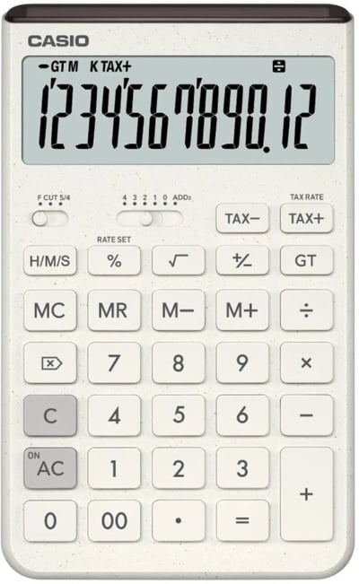CASIO HESAP MAKİNESİ MASAÜSTÜ JT-200T-WE-W-DP 12 HANE