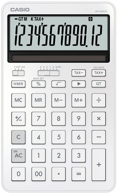 CASIO HESAP MAKİNESİ MASAÜSTÜ JW-200DQ-WE-W-DP