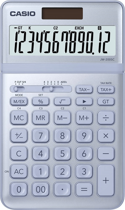 CASIO HESAP MAKİNESİ MASAÜSTÜ JW-200SC-BU MAVİ