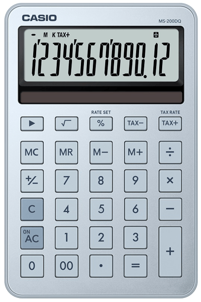 CASIO HESAP MAKİNESİ MASAÜSTÜ MS-200DQ-BU-W-DP