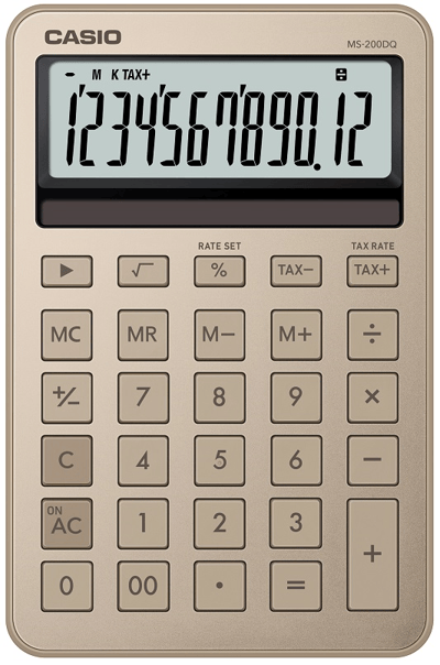 CASIO HESAP MAKİNESİ MASAÜSTÜ MS-200DQ-GD-W-DP