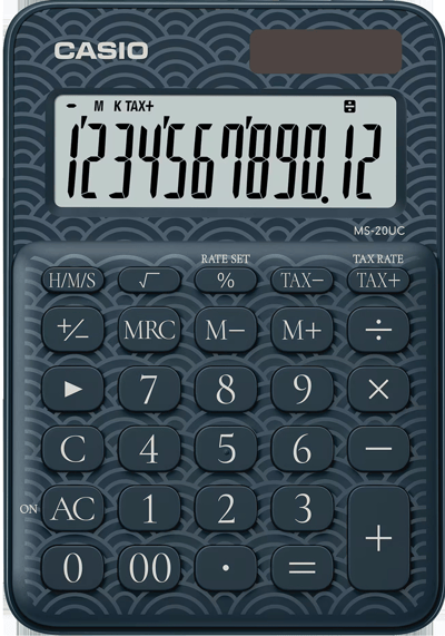 CASIO HESAP MAKİNESİ MASAÜSTÜ MS-20UC-JBU 12 HANE