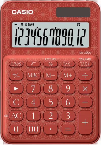 CASIO HESAP MAKİNESİ MASAÜSTÜ MS-20UC-JRD 12 HANE