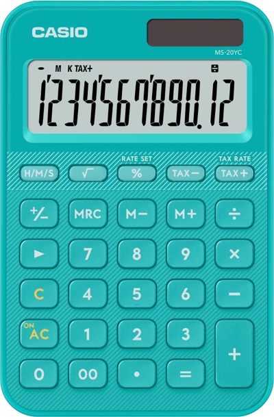 CASIO HESAP MAKİNESİ MASAÜSTÜ MS-20YC-TU-W-DP
