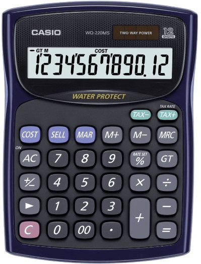 CASIO HESAP MAKİNESİ MASAÜSTÜ WD-220MS 12 HANE