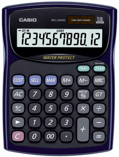 CASIO HESAP MAKİNESİ MASAÜSTÜ WM-220MS 12 HANE