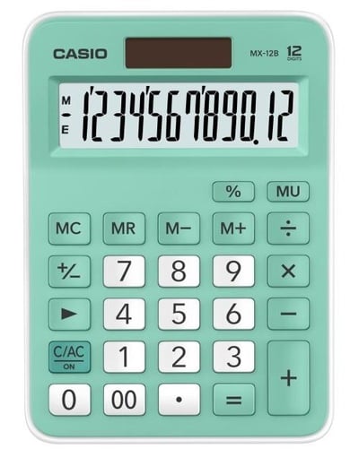 Casio Mx-12B-Gn Masaüstü Hesap Makinesi – 12 Hane (Yeşil)