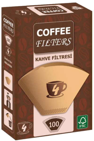 COFFEE FILTERS BROWN NO:4 100 LÜ KAHVE FİLTRE KAĞIDI