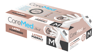 COREMED MUAYENE ELDİVENİ LATEKS PUDRALI TG 100 ADET (M)