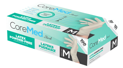 COREMED MUAYENE ELDİVENİ LATEKS PUDRASIZ TG 100 ADET (M)