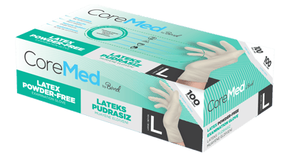COREMED MUAYENE ELDİVENİ LATEKS PUDRASIZ TG 100 ADET (L)
