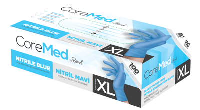 COREMED MUAYENE ELDİVENİ NİTRİL MAVİ TG 100 ADET (XL)