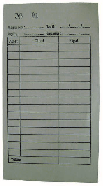 DİLMAN ADİSYON FİŞİ STANDART 8x15 4308