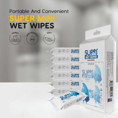 DOY FRESH SUPER MINI WET WIPES ISLAK MENDİL 64 YAPRAK 8 Lİ PAKET (WHITE)