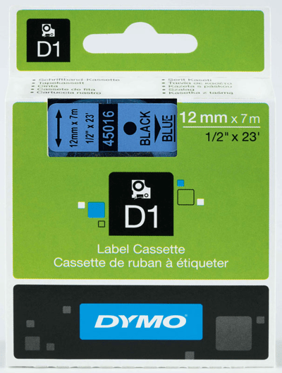DYMO ŞERİT D1 12MM x 7MT MAVİ/SİYAH 720560 45016