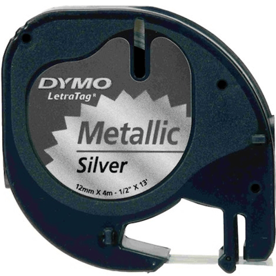 DYMO ŞERİT LETRATAG METALİK 12MM x 4MT GRİ 721730 59429