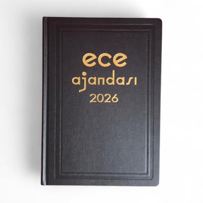 Ece Ajandası Anadolu 2026 Günlük Ticari Çizgili yıllık Ajanda 472 sayfa 17 x 25 Siyah renk