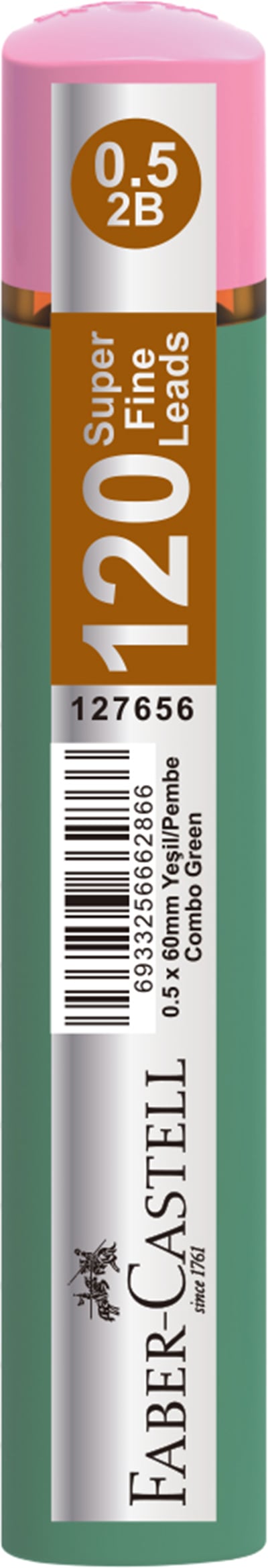 FABER MİN GRIP SOFT 0.5MM 2B 60MM 120Lİ KOMBO YEŞİL/PEMBE 127656