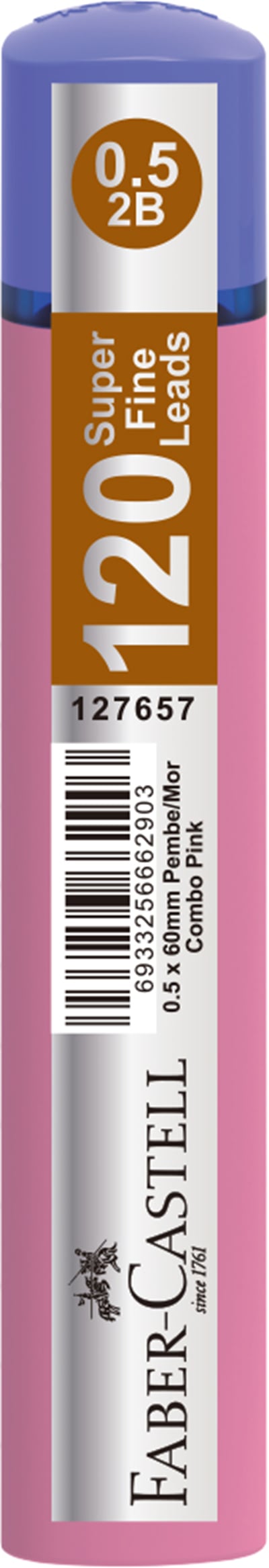 FABER MİN GRIP SOFT 0.5MM 2B 60MM 120Lİ KOMBO PEMBE/MOR 127657
