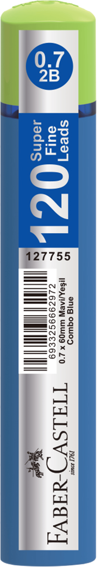 FABER MİN GRIP SOFT 0.7MM 2B 60MM 120Lİ KOMBO MAVİ/YEŞİL 127755