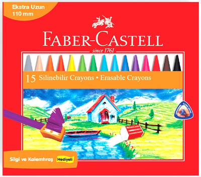 FABER PASTEL WAX CRAYON SİLİNEBİLİR 15Lİ 122715