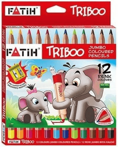 FATİH KURU BOYA 12 RENK JUMBO NATUREL TRIBOO ÜÇGEN 33426