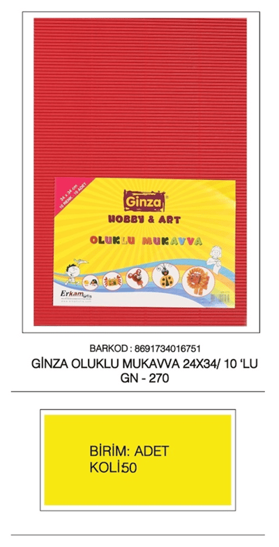GİNZA OLUKLU MUKAVVA 24x34 GN-270